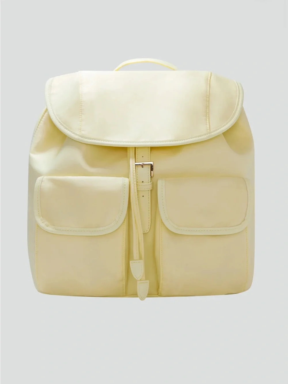 Year of Ours Nylon Backpack Butter Yellow Multi Pocket Bag Lightweight